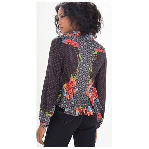 Farm Rio Floral Polka Dot Blouse - Picture 2 of 10